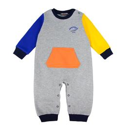 『小鱷魚童裝』撞色拼接口袋連身裝