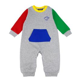 『小鱷魚童裝』撞色拼接口袋連身裝