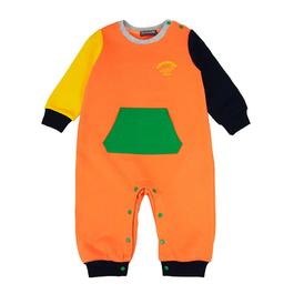 『小鱷魚童裝』撞色拼接口袋連身裝