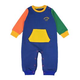 『小鱷魚童裝』撞色拼接口袋連身裝